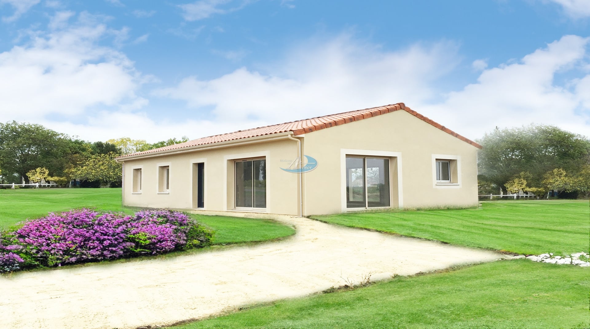 Maison de 80 m² aux normes RE 2020, située sur un terrain de 1 200 m² à Notre Dame de Sanilhac.