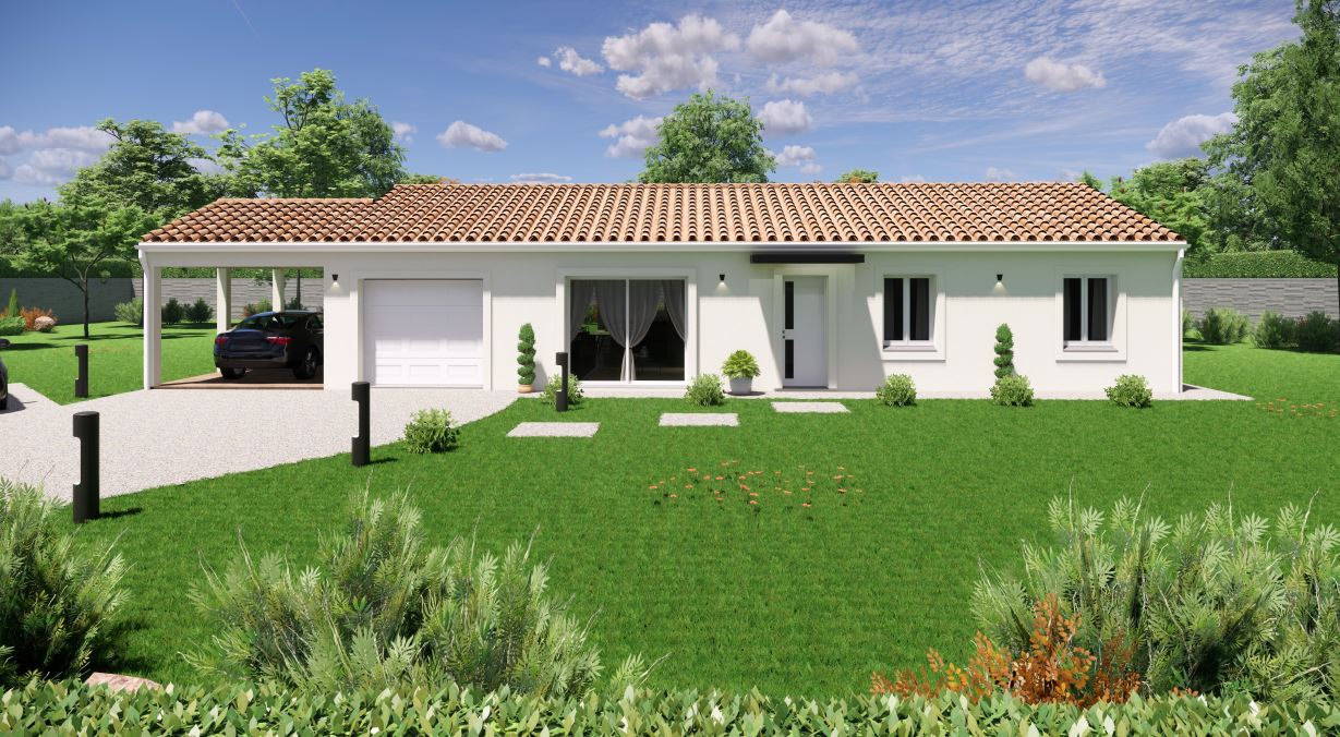 Maison Haikili à vendre : 90,55 m² de plain-pied, avec 36,85 m² de séjour, trois chambres, cuisine ouverte et toiture personnalisable.