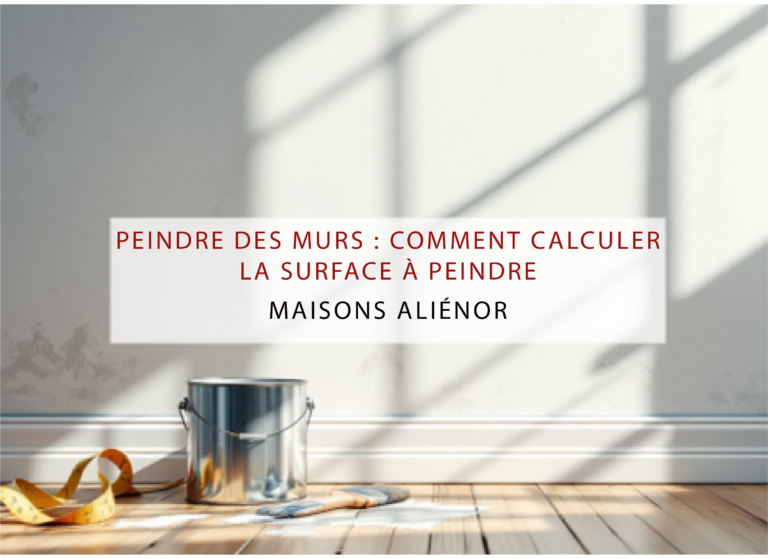 Un mur avec un seau de peinture à côté, illustrant le calcul de la surface à peindre et la quantité de peinture nécessaire.